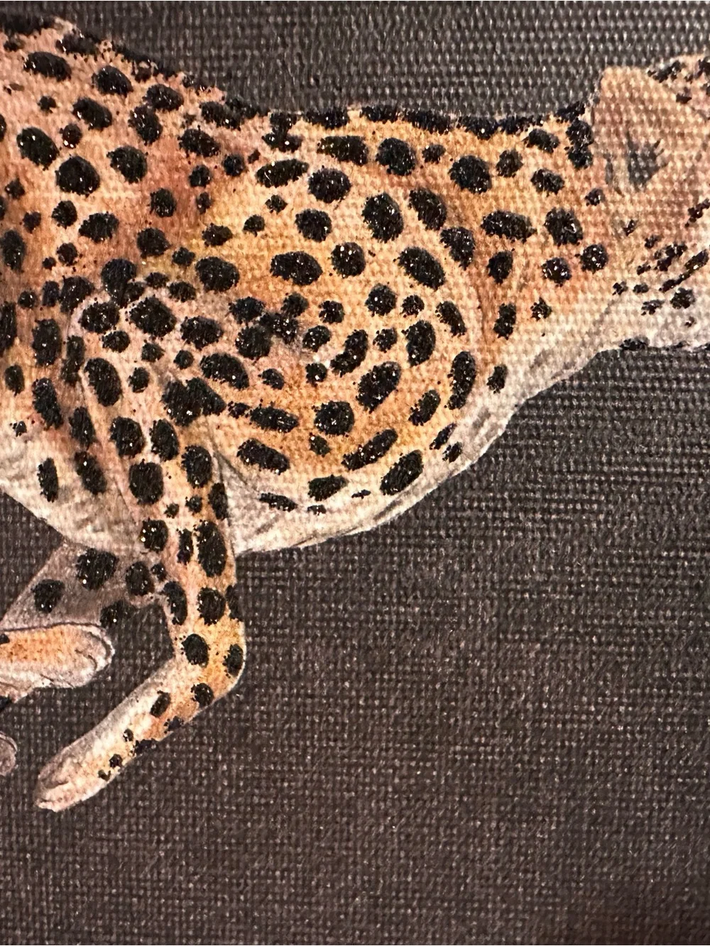 14x11 cheetah wild art print with glitter embellishment beautiful frame